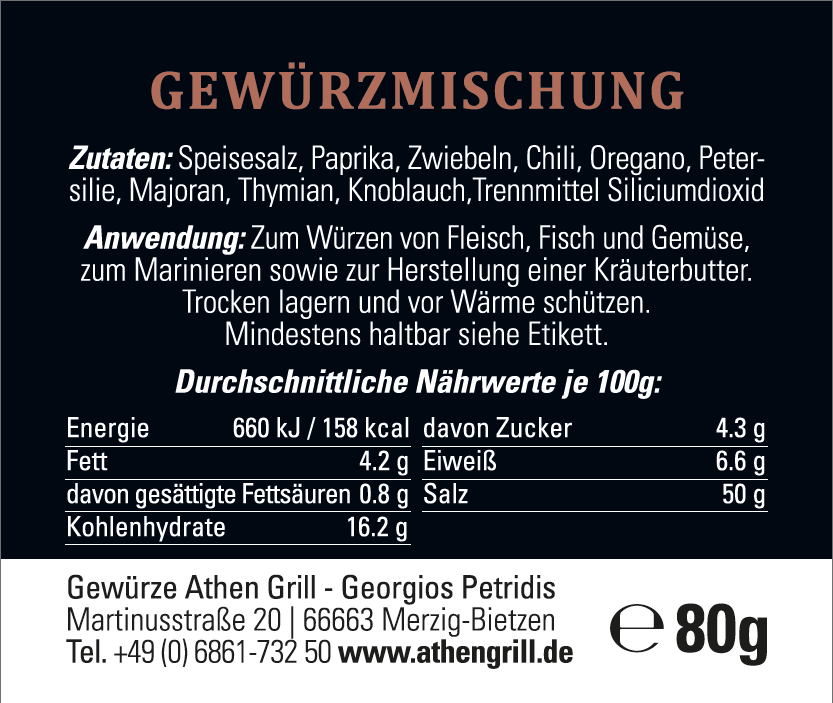 Gewürzmischung griechischer Art.-C011/012